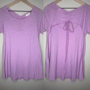 Anthropologie Tl.a‎ Purple Lavender Women's Top with Open Back Tie Detail- Small